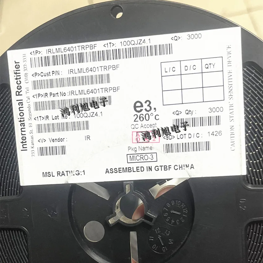 

10 шт./партия IRLML6401TRPBF IRLML6401 MARKING Fxxxx Trans MOSFET P-CH Si 12V 4.3A 3-контактный SOT-23 T/R