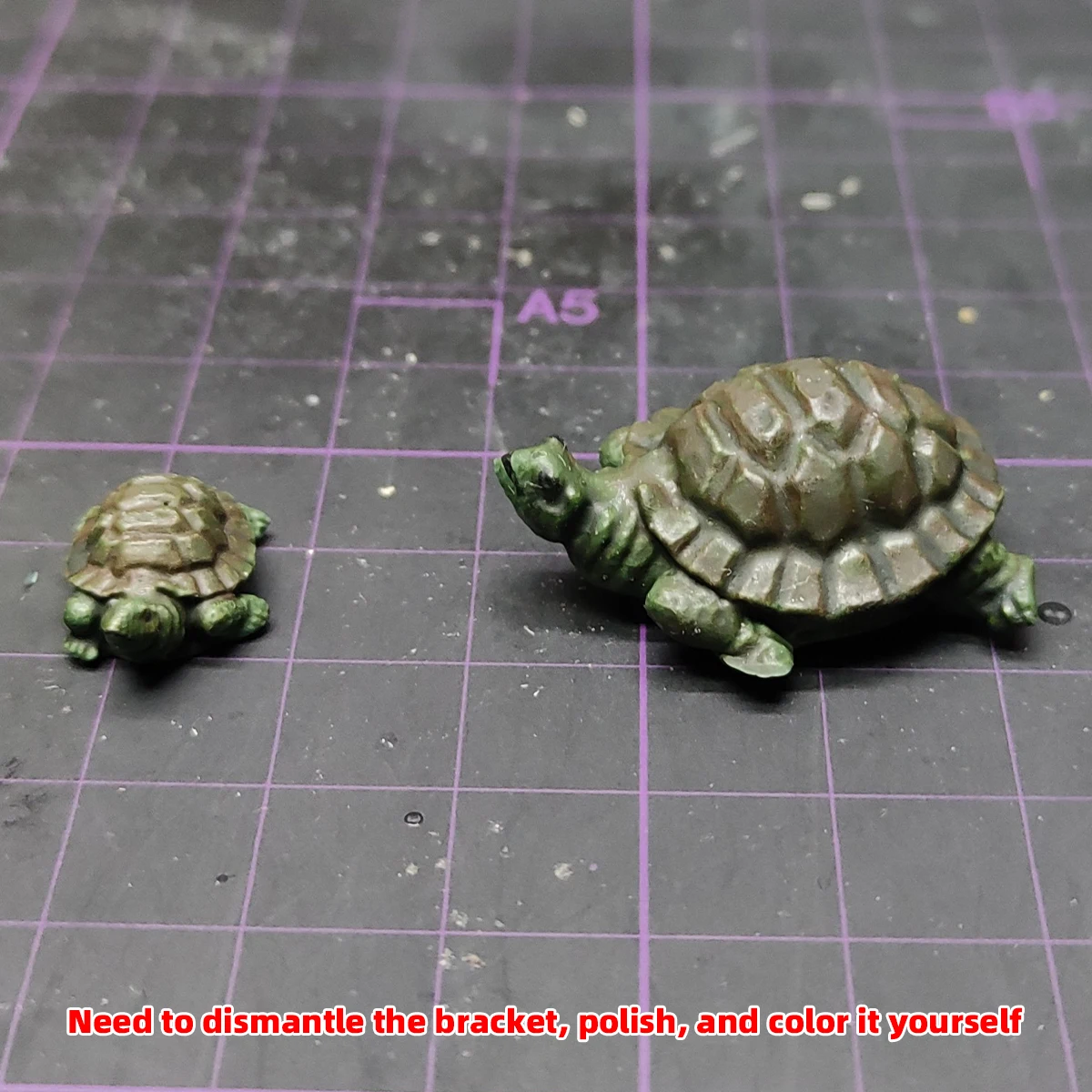 3D-Harz-Miniatur-Schildkröten-Tiermodellbausatz, Architektur-Diorama Sandtisch-Dekoration Passend für 1/35 1/48 1/64 1/72 – Detail 2
