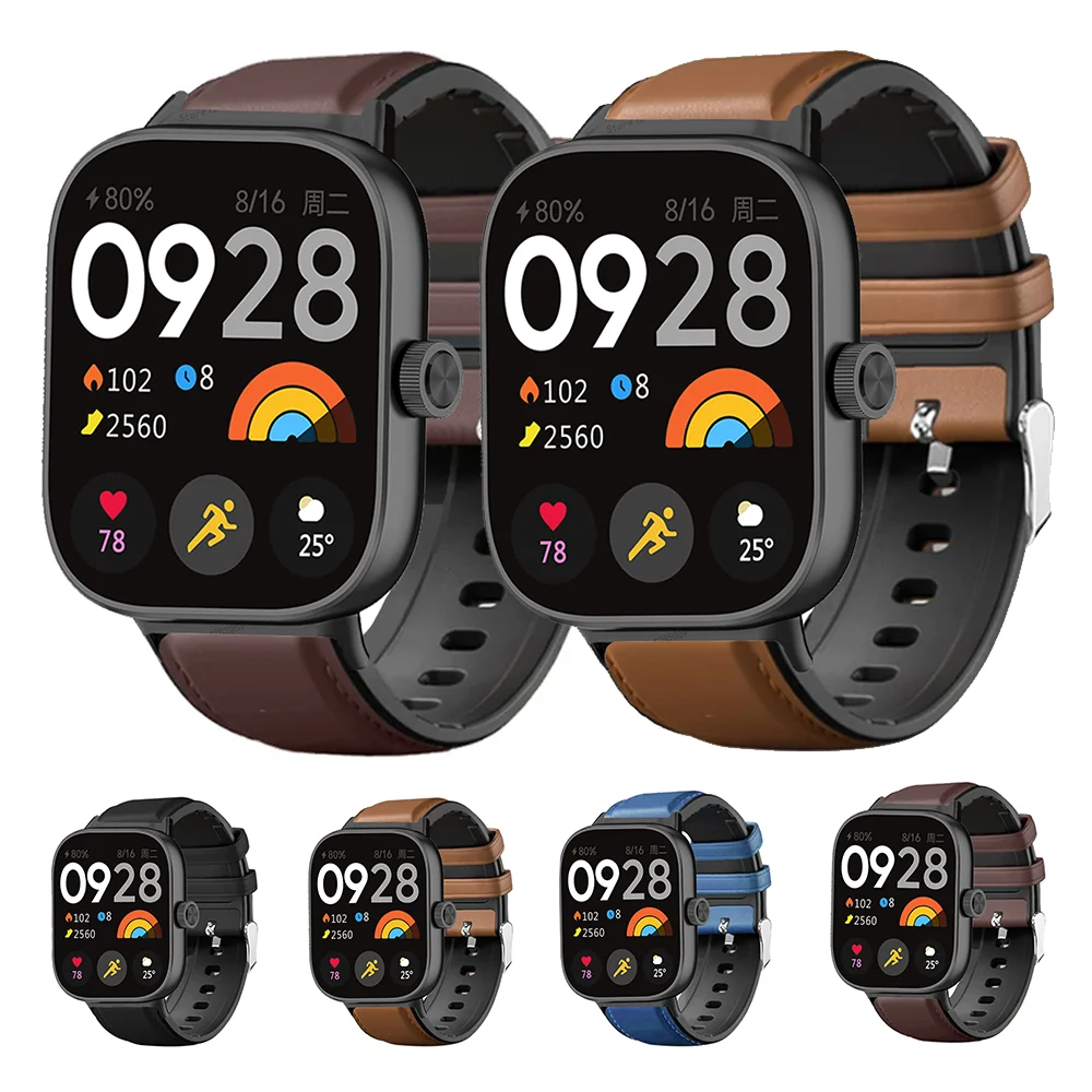 Leather Strap for Redmi watch 4 Accessoeies Genuine Sports Strap for Xiaomi Mi band 8 pro Watchband Smart watch Bracelet Correa