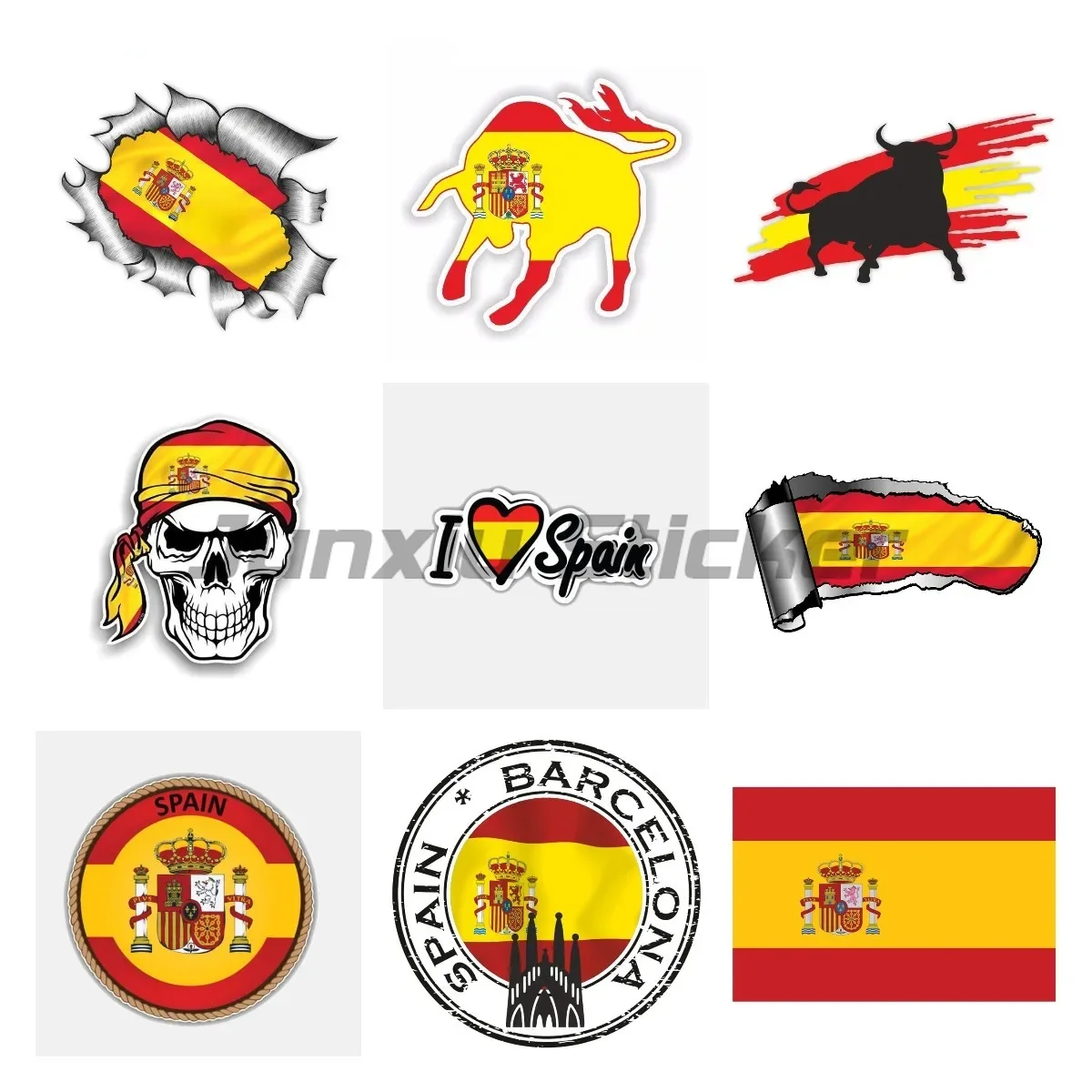 

Spanish Bull Skull National Flag Map Badge Flag Badge Decal Car Brand Decoration Car Motorhome Laptop Motorcycle SUV Decal