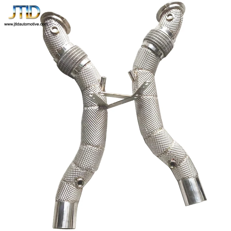 

JTLD Performance Auto Parts SUS304 Exhaust Decat Down pipe for Ferrari 488 Downpipe with Heat Shield Catless