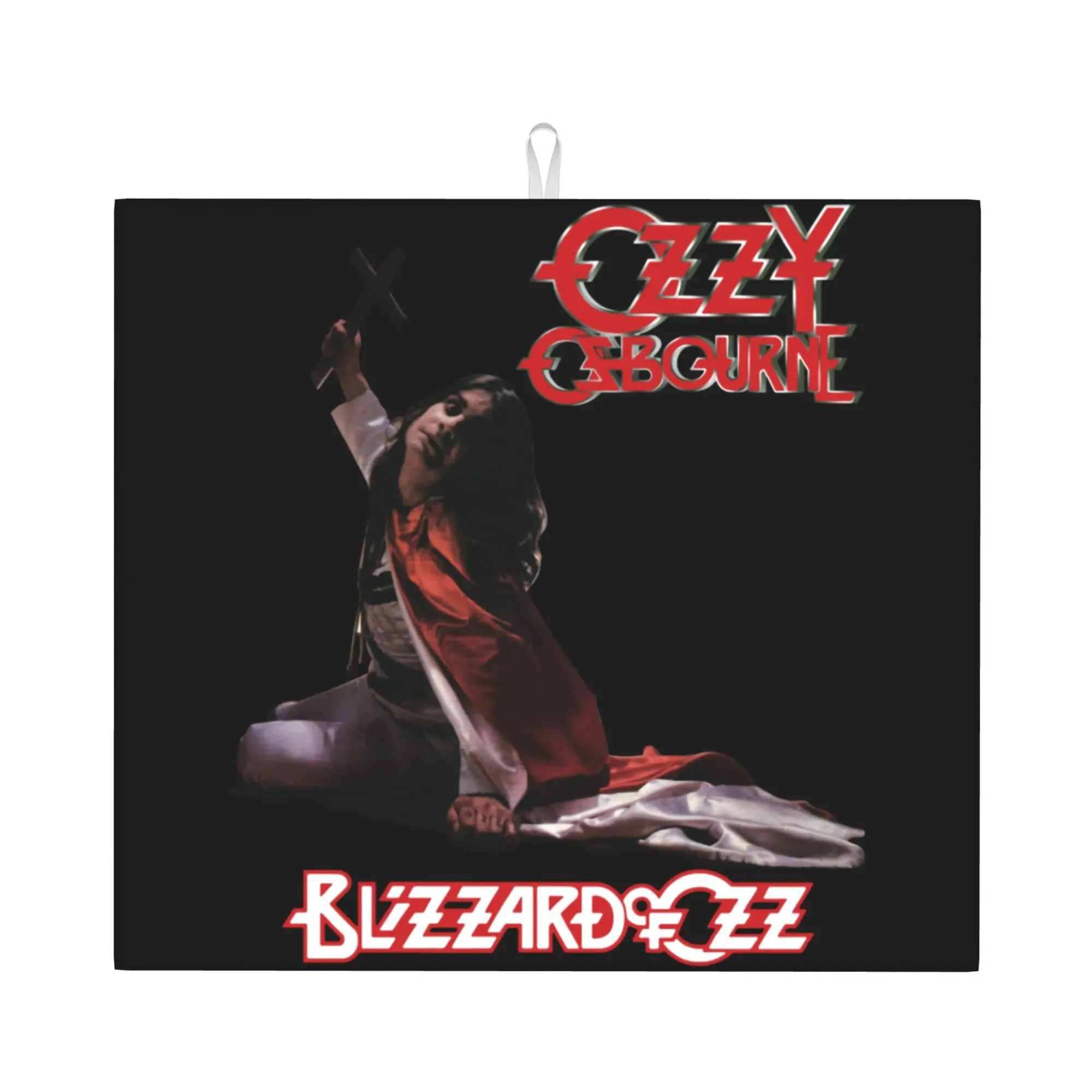 Drying Mat For Kitchen Ozzy Osbourne Rock Band Heavy Metal Barware Tableware Oil Proof Reusable Washable Kitchen Sink Drying Pad