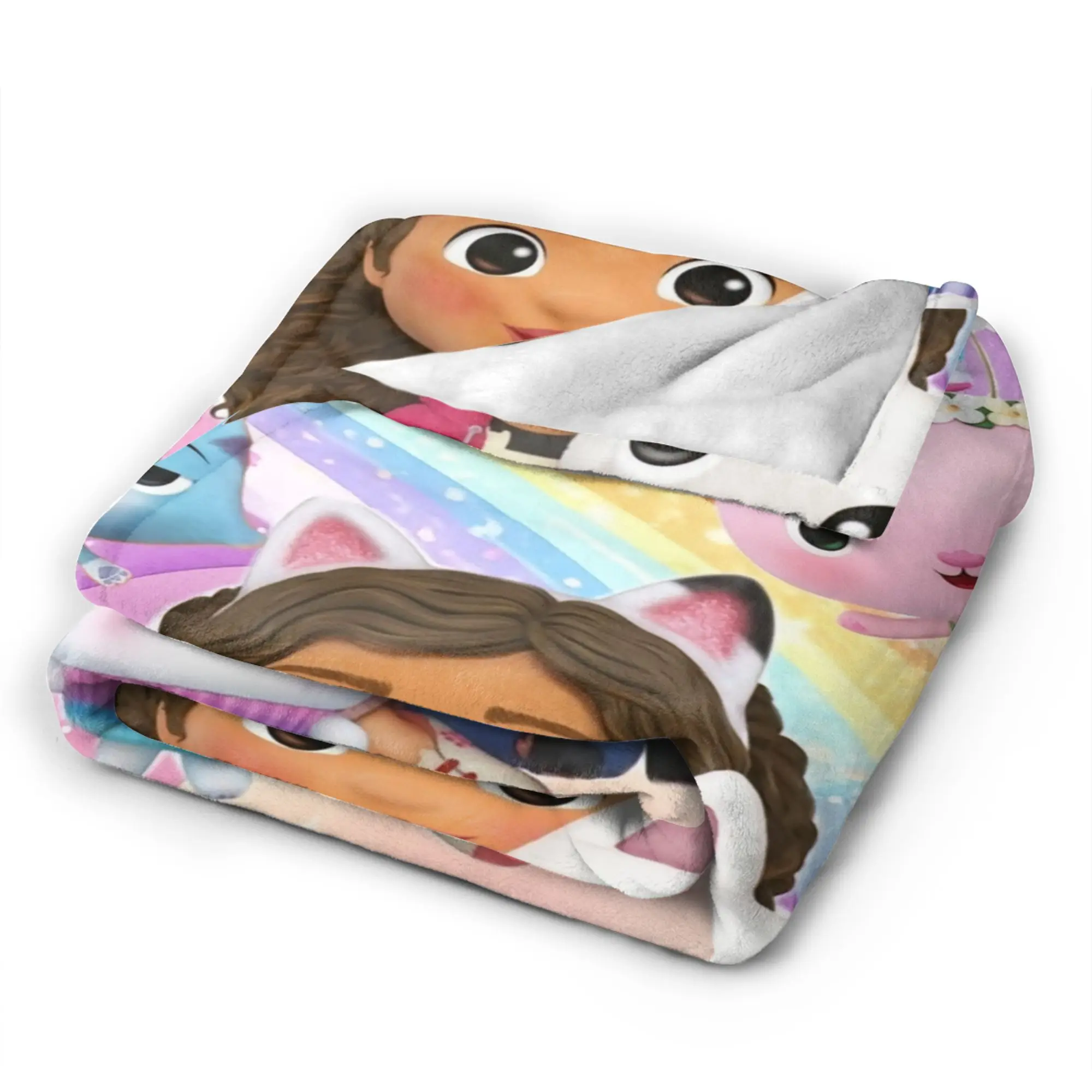 Gabbysed dollhouses Flannel Blanket Winter  Super Soft Throw Blanket for Child Outdoor Pattern Bedspread Sofa Bed Cover