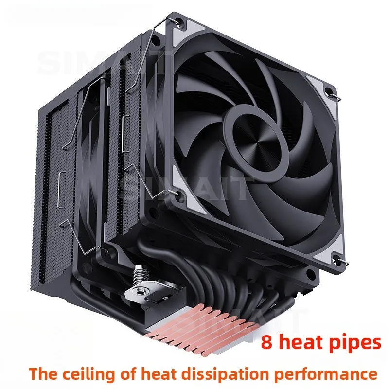 8 heat pipe double tower CPU radiator 1700 air-cooled X99 computer 2011 silent AM4 AM5 fan
