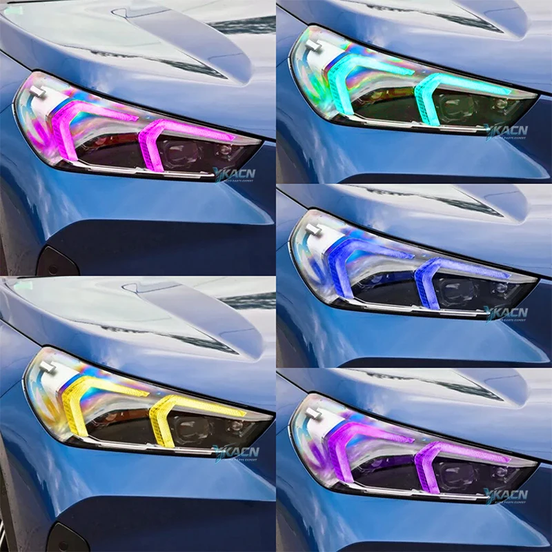 Светодиодные панели DRL с желтыми ангельскими глазами для BMW X1 U11 U12 2023-2024, светодиодные фары дневного света 63115A64445 63115A64446