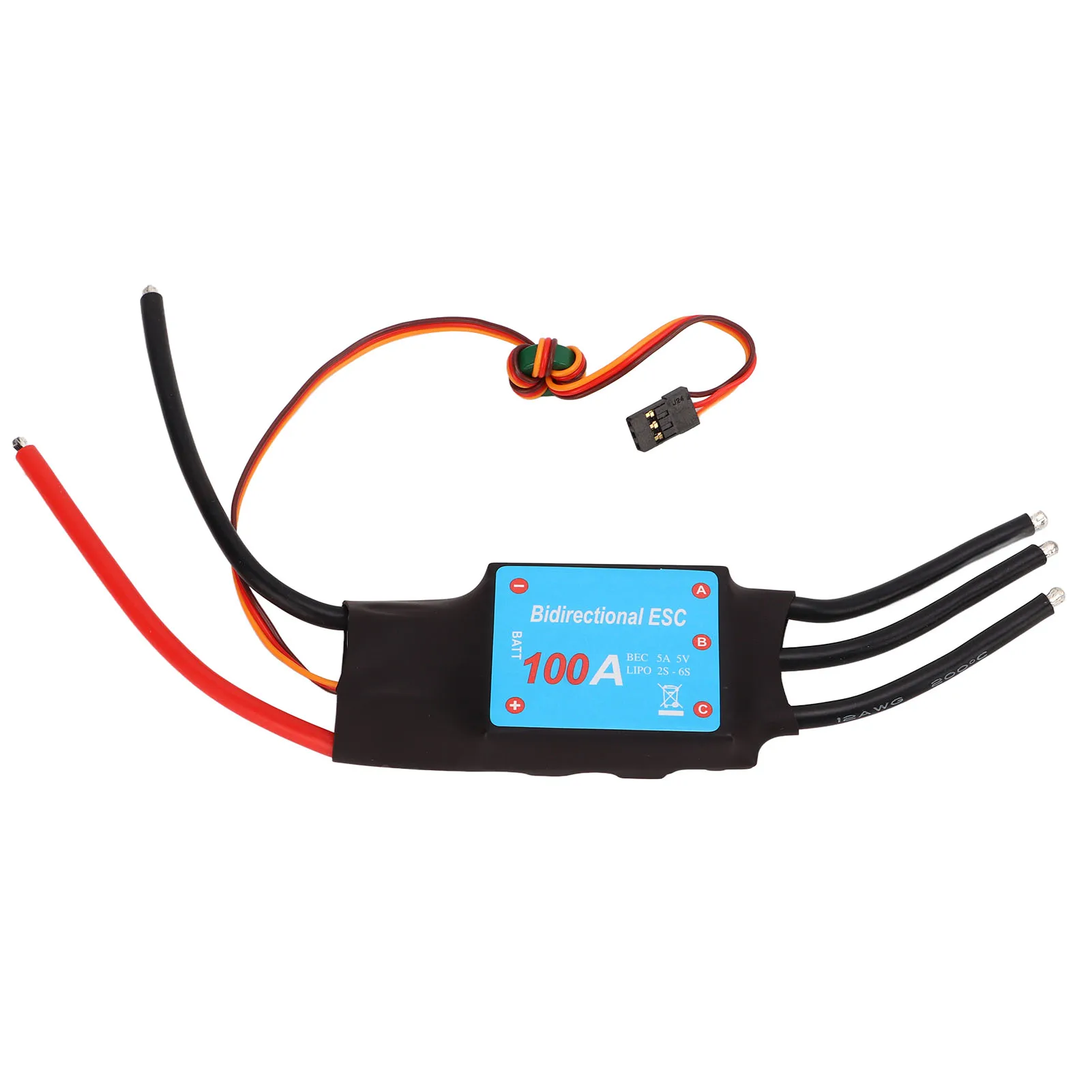 RC Boat 100A ESC 100A Brushless Black 5V 5A BEC Output Auto Learning RC Boat Brushless ESC for RC Boat