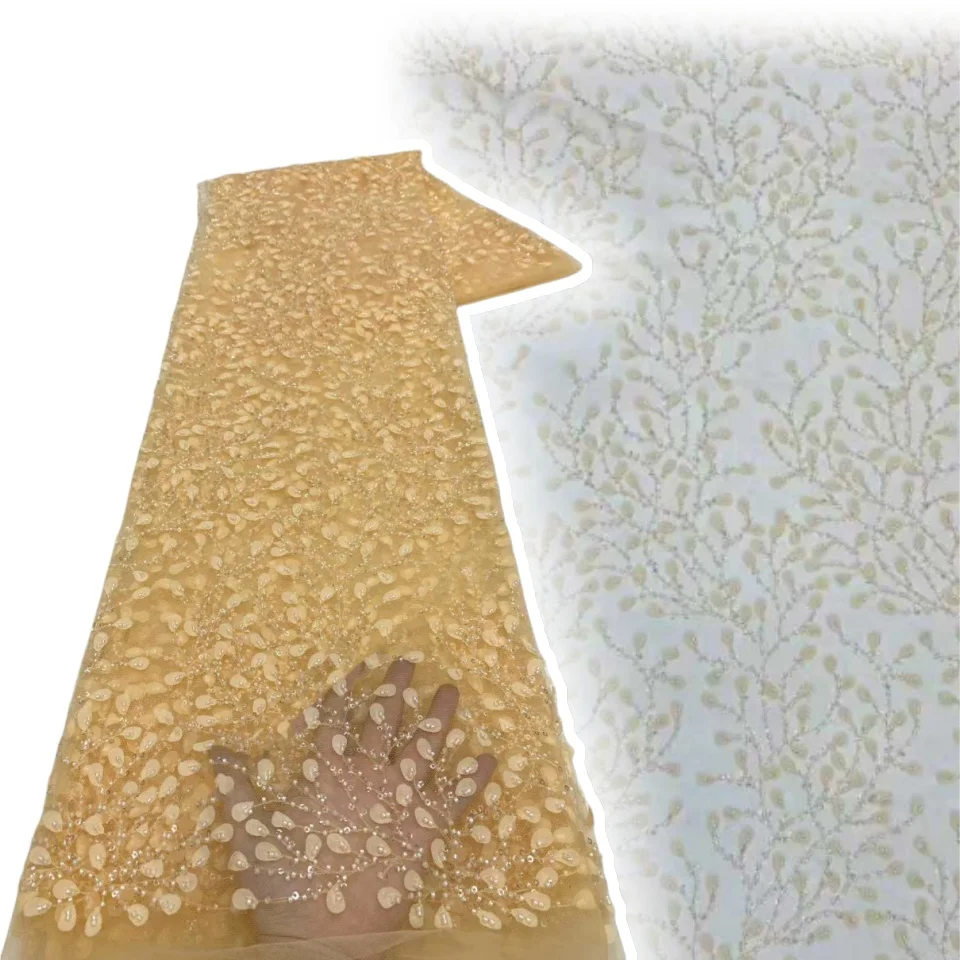 

Модная последняя африканская вышитая тюлевая сетчатая ткань с бусинами, высокое качество, роскошное сетчатое кружевное вечернее платье с блестками, TP1150