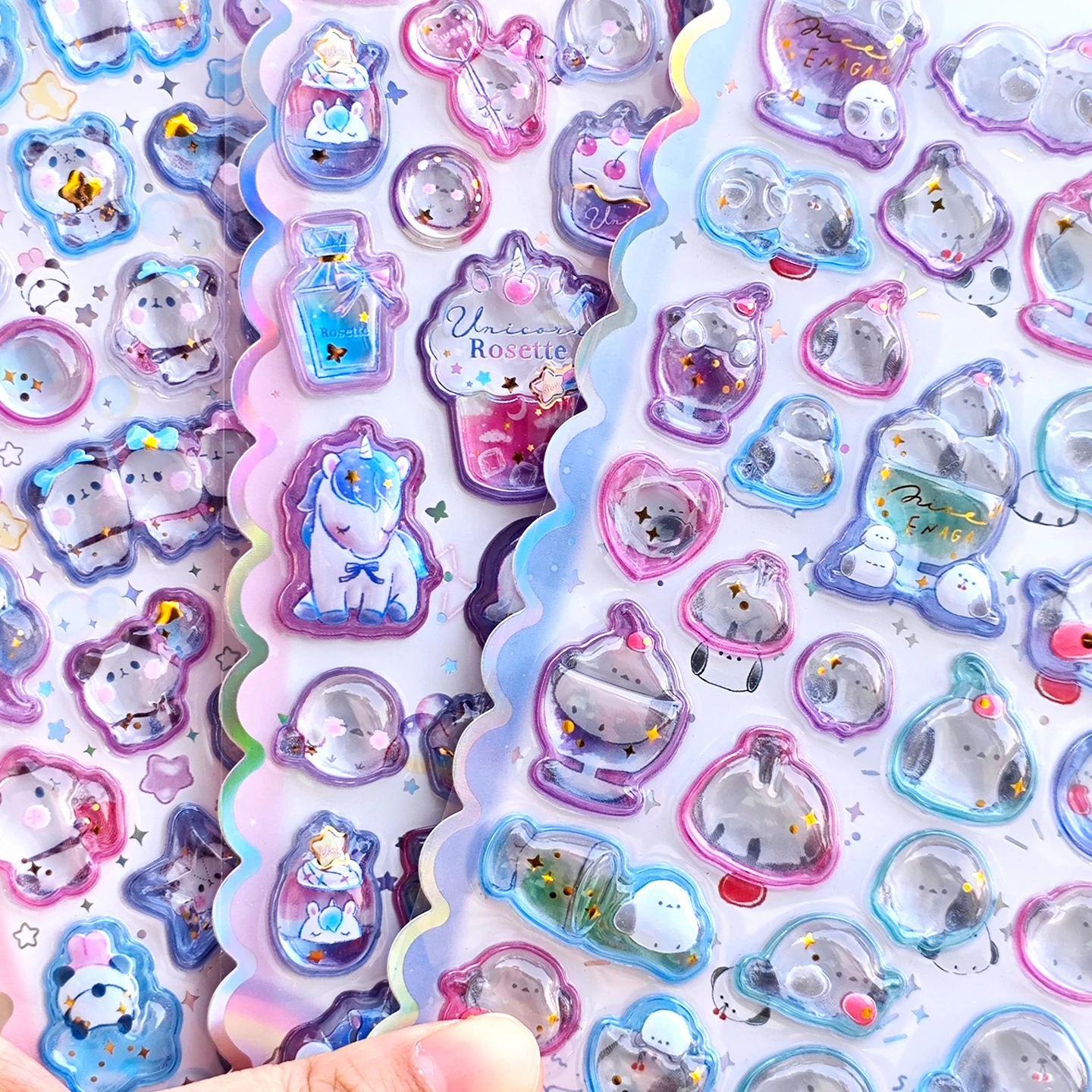 Adesivi con gemme di cristallo 3D e diamanti - Decalcomanie in rilievo con simpatico cartone animato, ideali per regali di decorazione fai da te per ricompensa e telefono per bambini