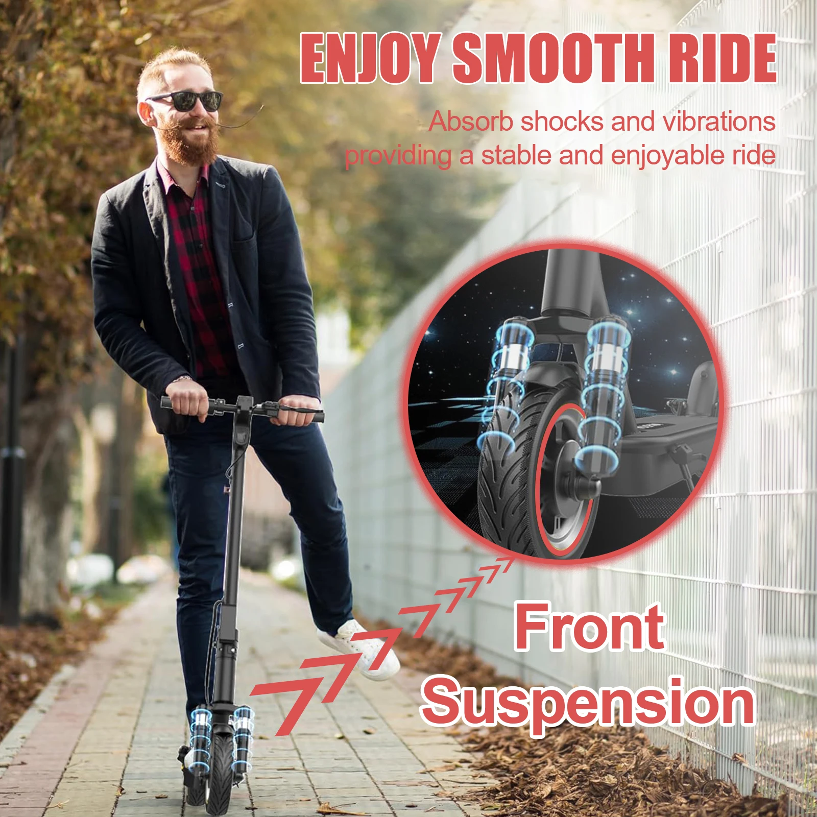 سكوتر كهربائي HEZZO 500 وات G30 محرك مزدوج السرعة العلوية 35 كم/ساعة 36V15Ah، 10 بوصة سكوتر رياضي قابل للطي #4