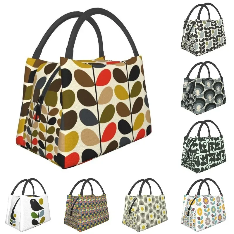 Orla Kiely Abstract Multi Stem Insulated Lunch Tote Bag for Mid Century Scandinavian Geometric Cooler Thermal Food Lunch Box