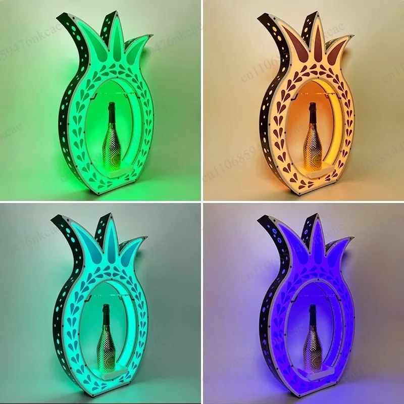 Blue White Porcelain Pineapple LED Holder Color Changing Light Home Bar Decoration