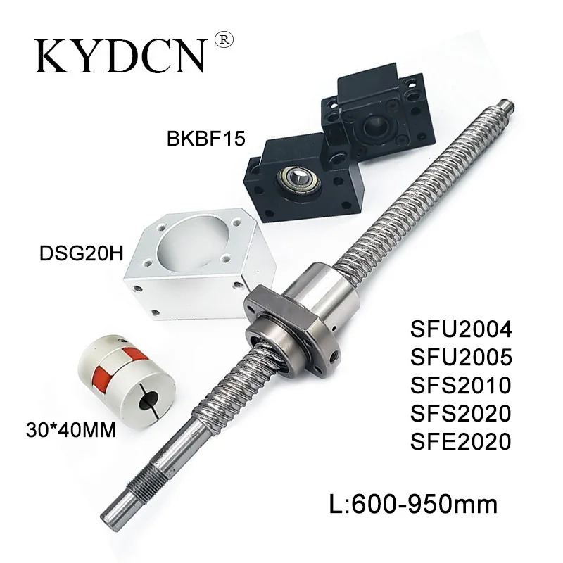 

CNC Ball Screw SFU2005 SFU2004/2010 Ball Screw + BKBF15 End Machining + Ball Screw Nut 20mm+ Ball Nut Housing + Coupling