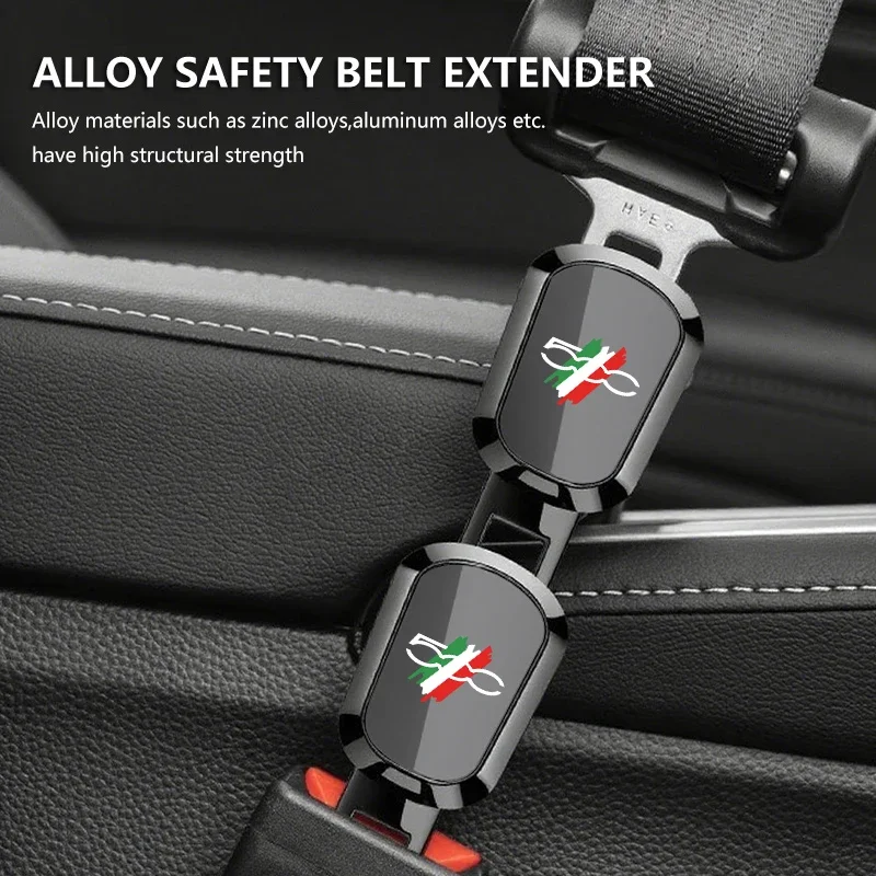 1Pc Metal Car Seat Belt Extender Buckle Suitable for Abarth 500 595 695 124 Spider Safety Belt Adapter Accessory