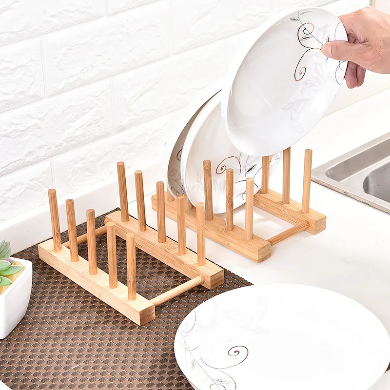 رف أطباق خشبية، حامل أطباق المطبخ، رف تجفيف الأطباق، ألواح التقطيع، رف منظم، حامل عرض متعدد الوظائف #2