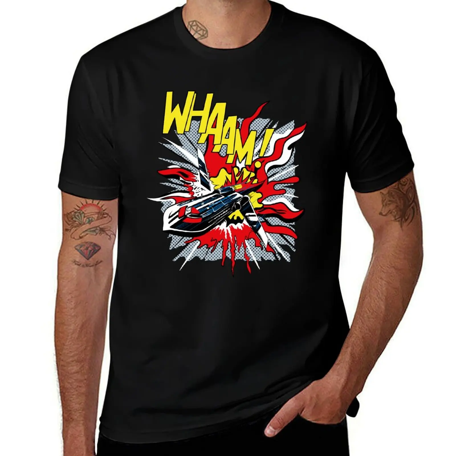 

Lichtenstein Whaam Blackbird Jet Xavier T-Shirt Retro Style Print Casual Top