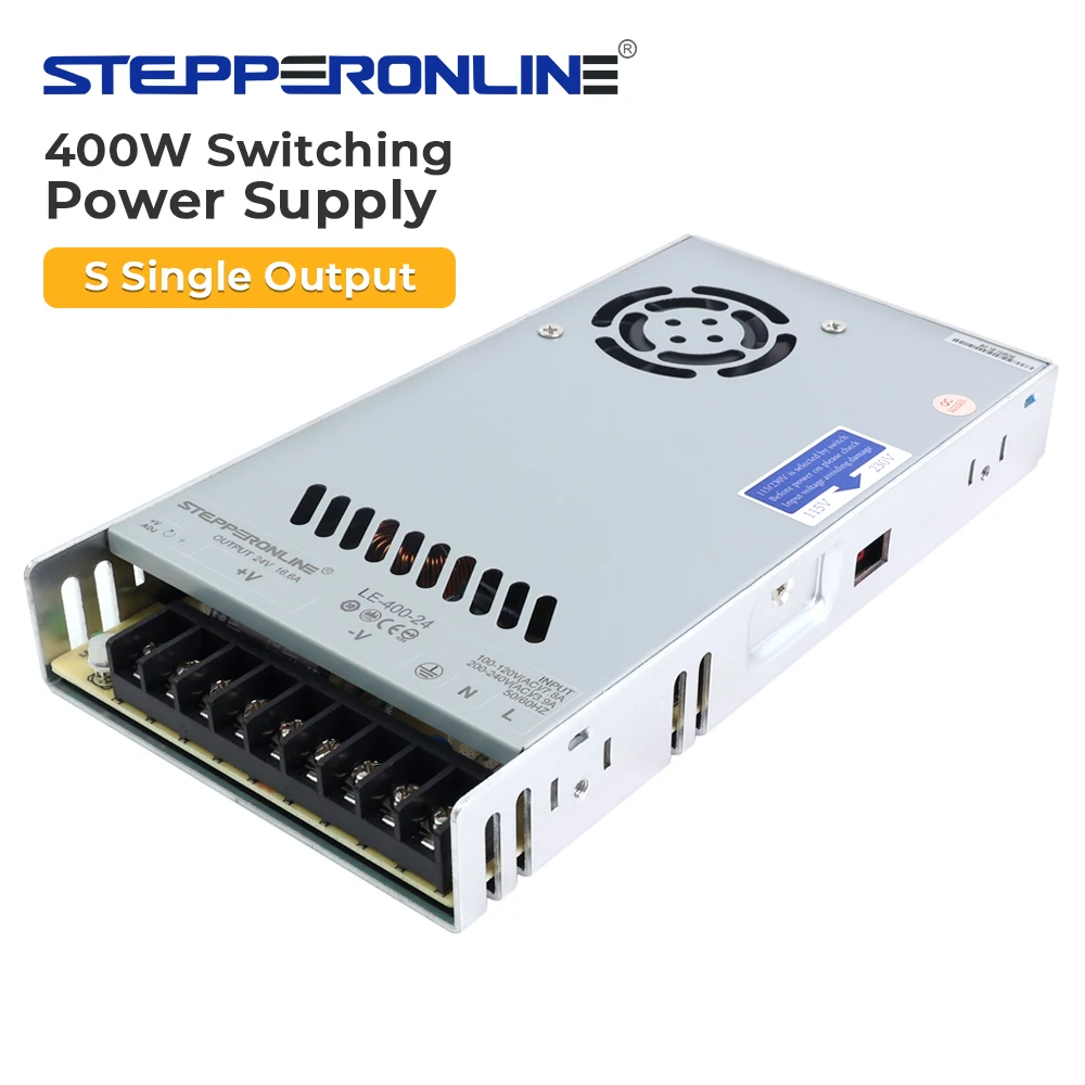 STEPPERONLINE 400W Switching Power Supply Selectable Input Voltage 115/230V Output 24/36/48V Stepper Motor CNC Router Kits