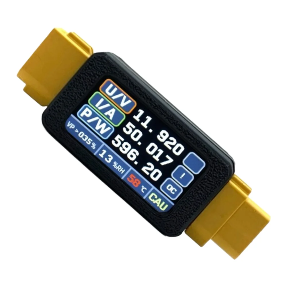1PC Bidirectional DC Power Meter For XT60 30 A Rated Ammeter 1.47-Inch Display And Built-In Temperature&Humidity Sensor