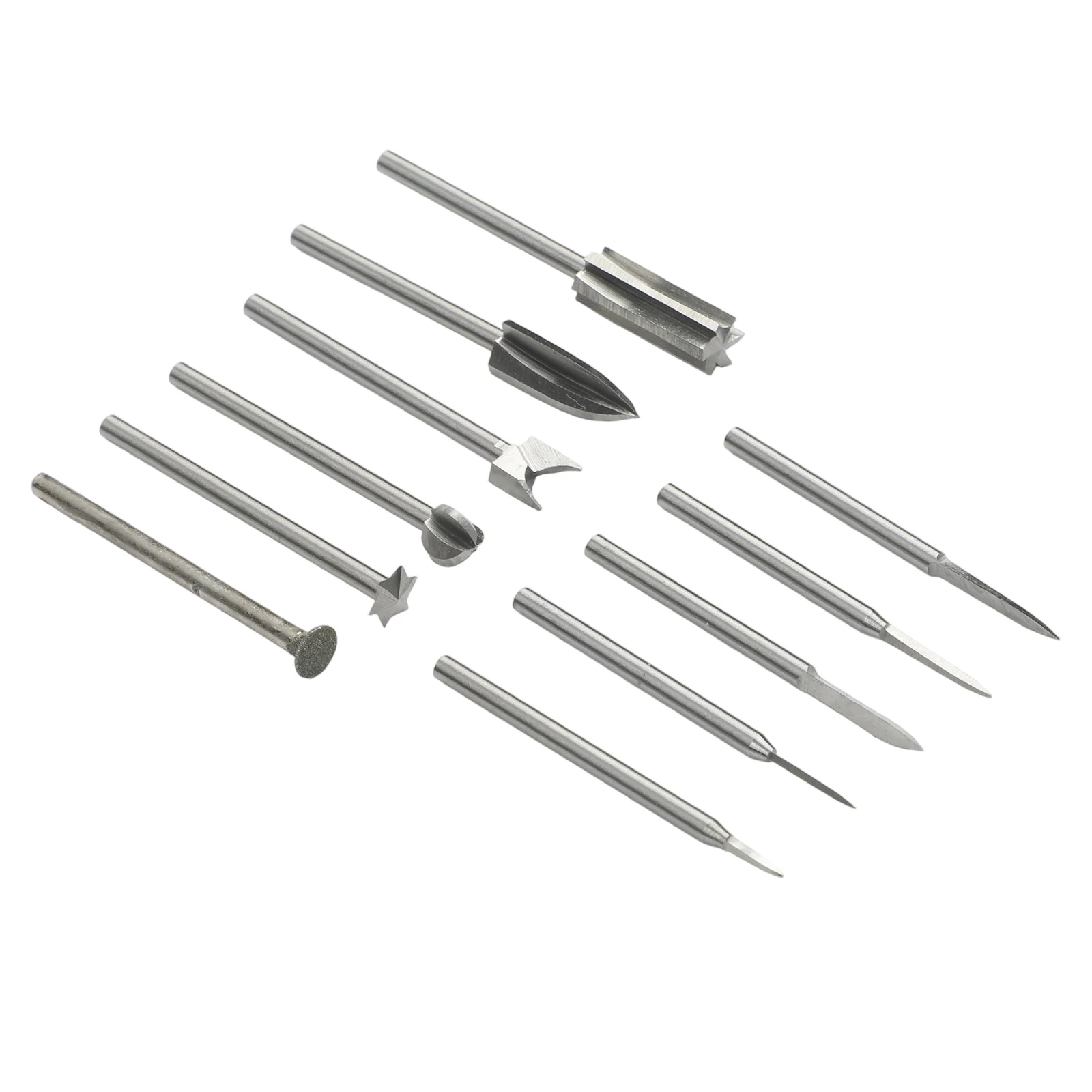 Wood Carving Drill Bits Set 11 Pieces 1/8 inch Shank for Rotary Tools Perfect for Creating Intricate Wood Designs and Cuts