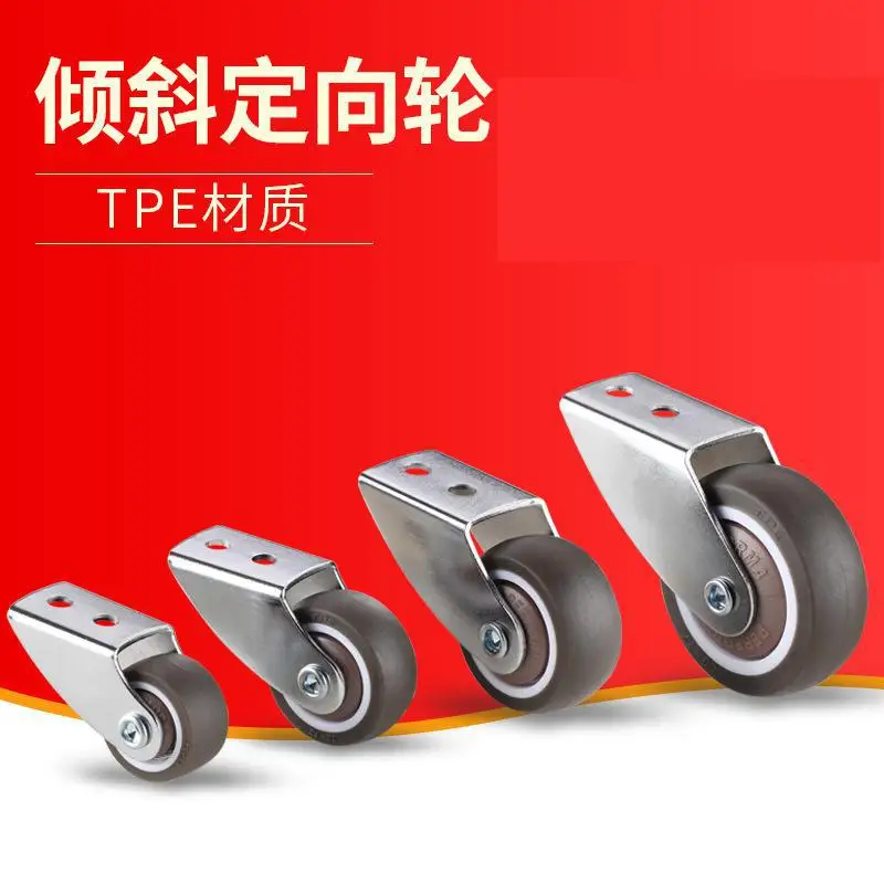 4 Pcs J-Type Side Mount Casters, 1''/ 1.25'' /1.5'' /2'' Inch Dia Swivel Plate Fixed Wheel for Smooth Straight Line Movement