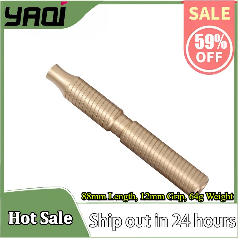 

YAQI 88mm Solid Brass Material Safety Razor Handle for Men - 88mm Length, 12mm Grip, 64g Weight
