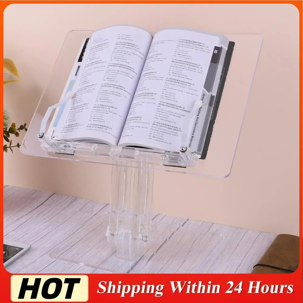 

Acrylic Tablet Stand 180° Rotation Liftable Reading Book Holder Adjustable Transparent Tablet Holder Desk Stand for iPad
