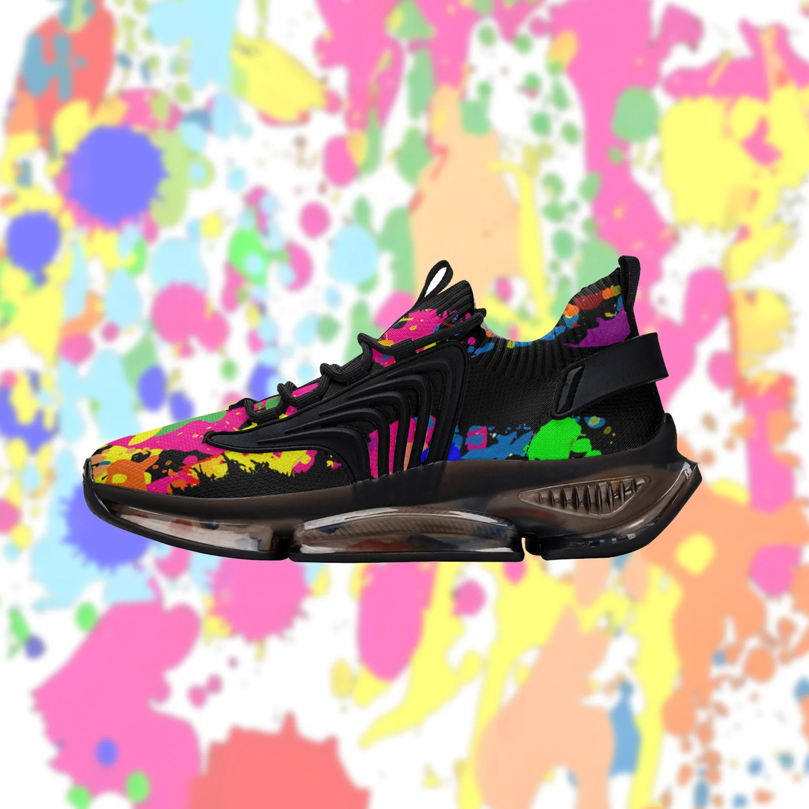 

Graffiti style casual sports shoes, lightweight breathable air cushion running shoes mesh men's and women's