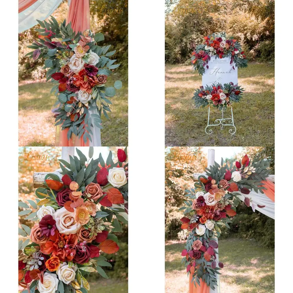 

Двойной набор больших гирлянд в стиле бохо для свадебной арки с искусственными цветами для декора церемоний