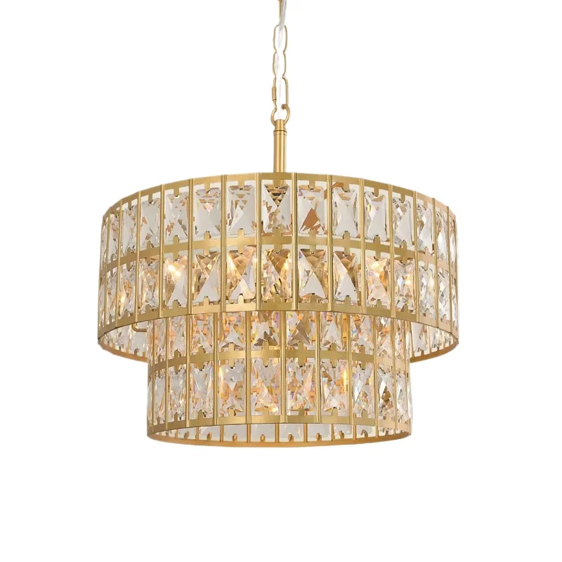 

American industrial luxury crystal chandelier dining room hallway stairs living room bedroom