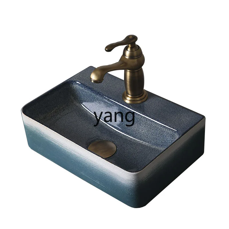 

lmm small size square ceramic wash basin bathroom small apartment mini single basin