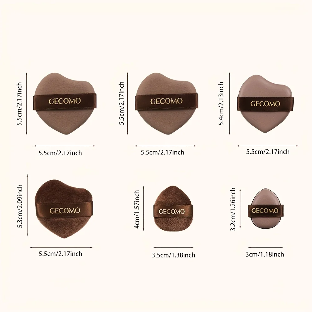 6 قطعة ماكياج إسفنجة تجميل الأساس فضفاض مسحوق أحمر الخدود مزج نفث السلس الجاف الرطب استخدام أداة قضيب التجميل بالجملة