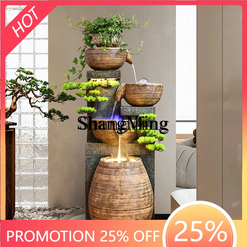 

ZYY flowing water fountain ornament circulating water entrance lucky landing shui wheel office living room fish landscape