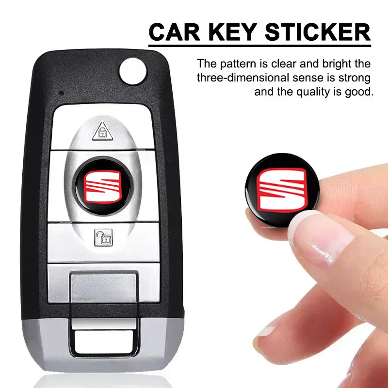 14mm Car Key Badge Emblem Replacement Car Key Stickers For Seat Leon FR Altea Ibiza Toledo Cordoba Alhambra Arona Ateca Exeo