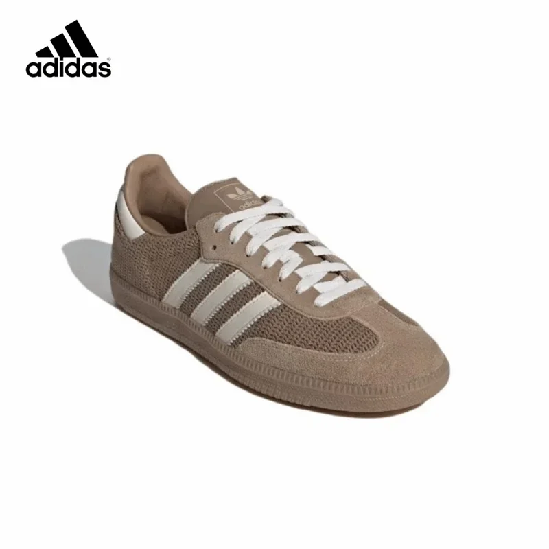 Adidas Originals Samba Men's and Women's Skateboarding Shoes Wear Resistant Lightweight Breathable Low Top Board Shoes Brown