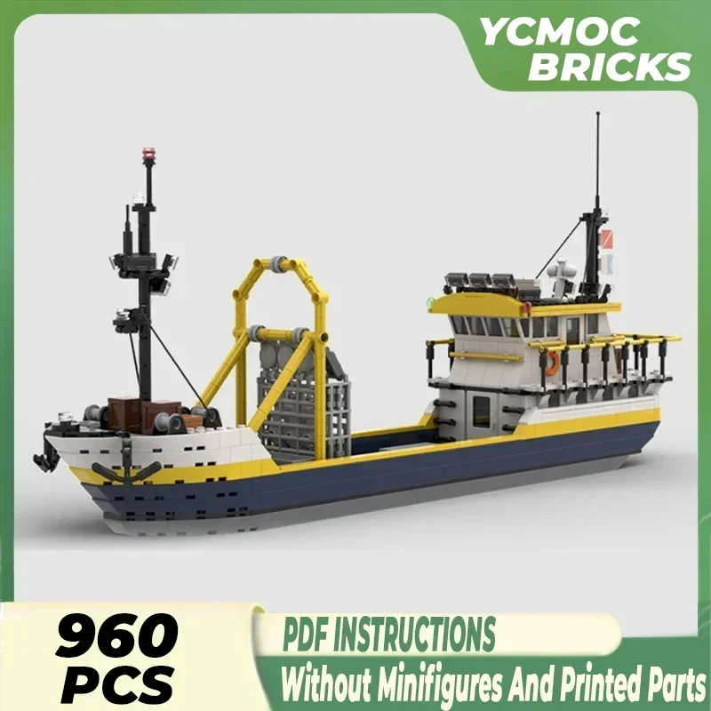 Bloques de construcción Moc, modelo de barco marino, mariscos, barcos de pesca, tecnología, bloques modulares, regalos, juguetes de Navidad, conjuntos DIY de montaje