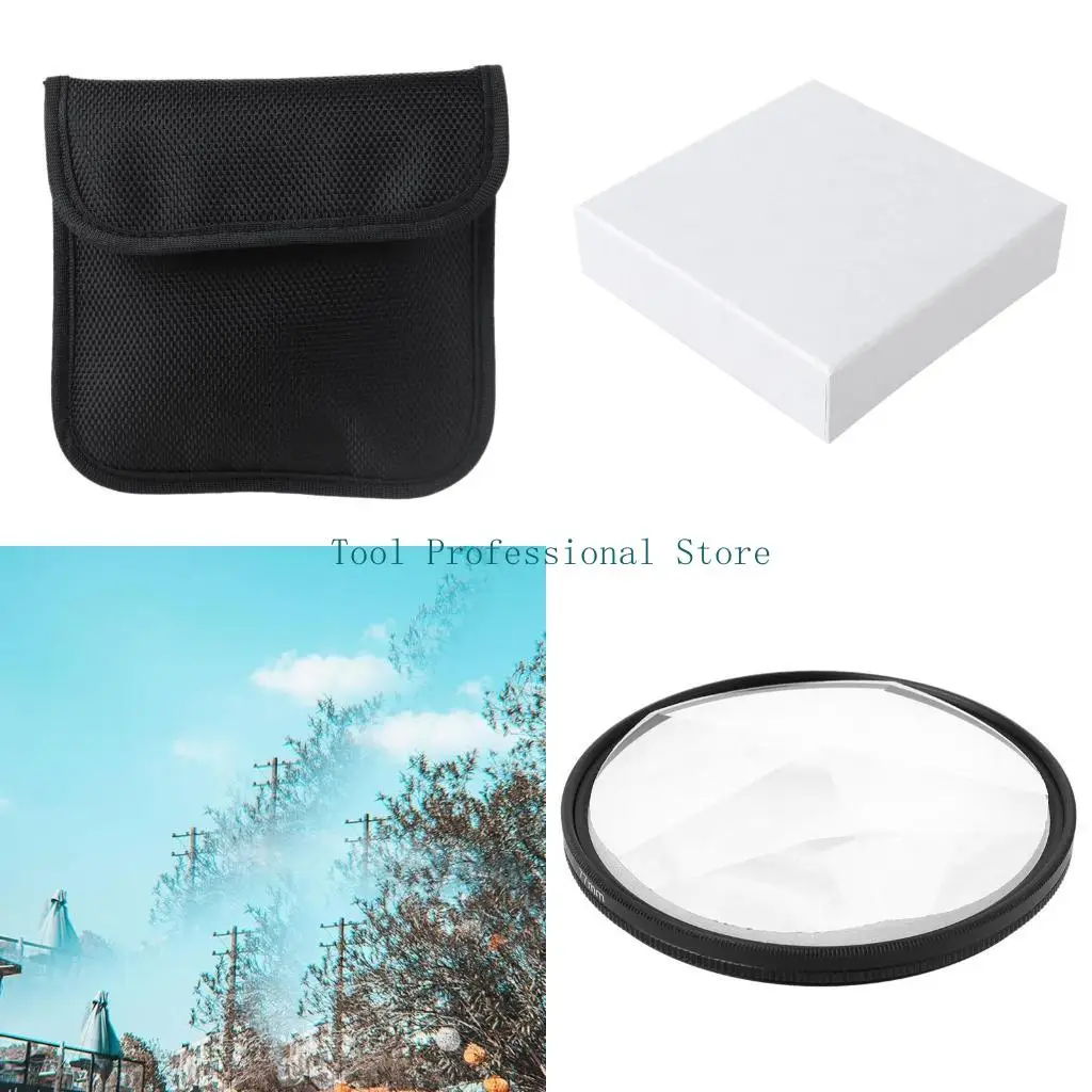 57QF Photography 77mm Pentaprism Filter  Render Multiple Portraits Camera Accessorie  Changeable Number of Subjects