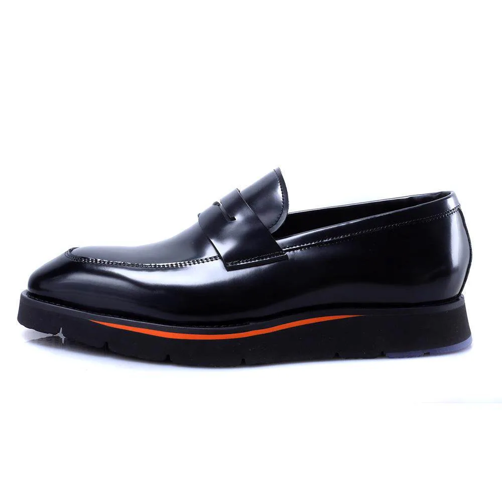 Men Genuine Leather Loafers Summer Shiny Slip on Loafers British Style Casual Fashion Leather Dress Shoes for Men