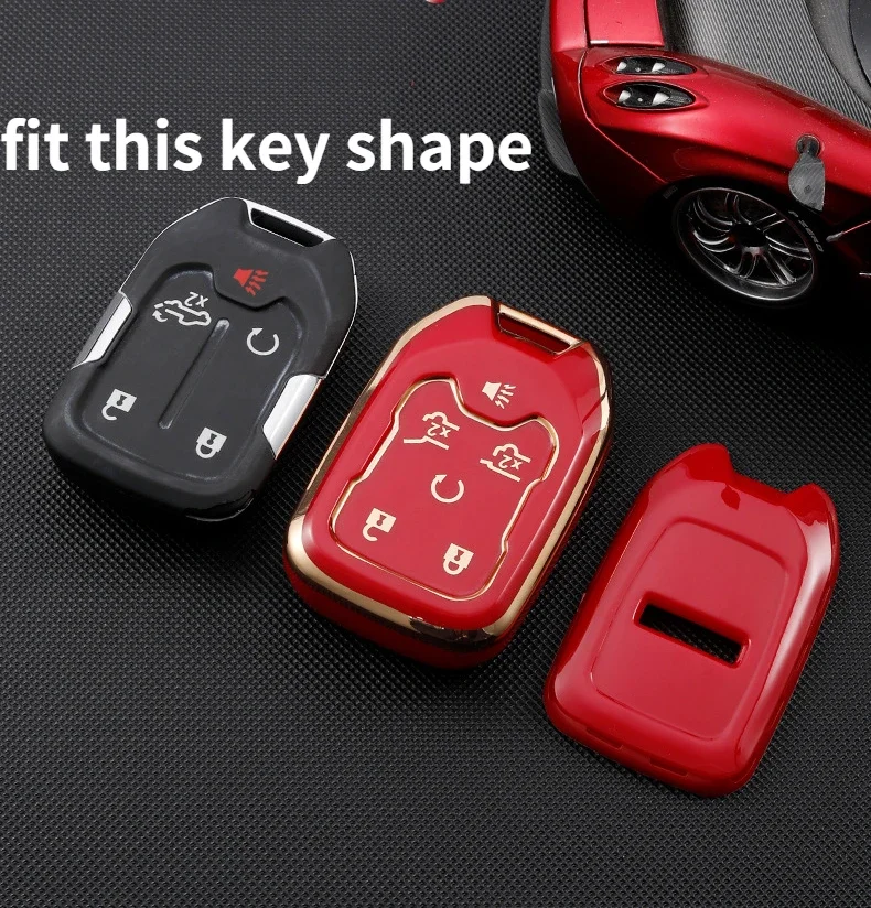 Car Key Case Cover for Chevrolet Trail Boss LT 2020 GMC Denali 2500HD Silverado 1500 RST 2019 Sierra AT4 1500 LT Terrain 2020