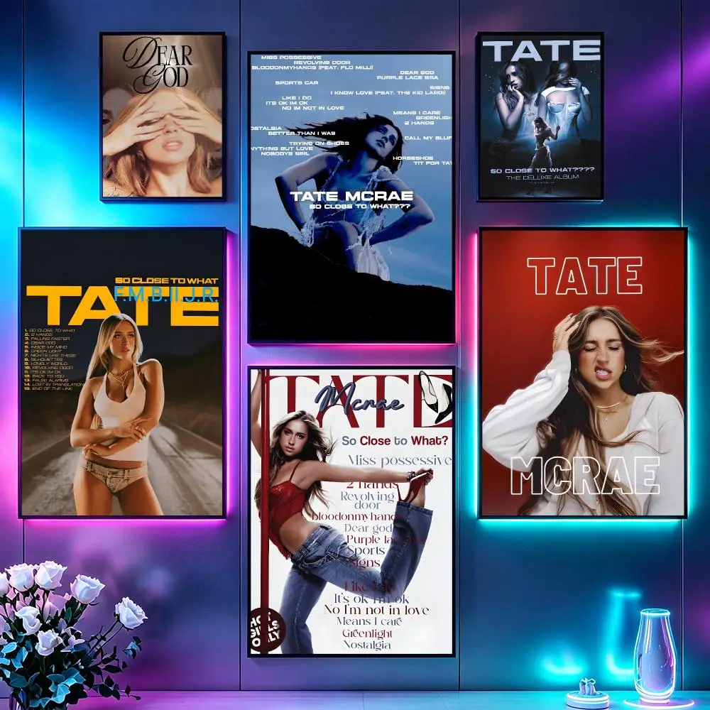 Singer Tate McRaeS Poster Poster Sci Fi Cyberpunk HD Self Adhesive Wall Print Futuristic Home Game Room Decor Gift