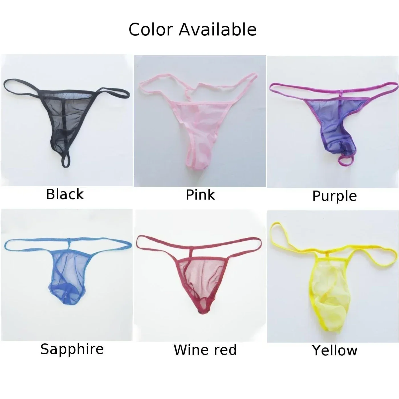 Men\'s Thong Sexy String Panties Ultra-Thin Mesh Briefs Underwear Lingerie Exotic G-String Breathable Underpant Hot Sale Lingerie