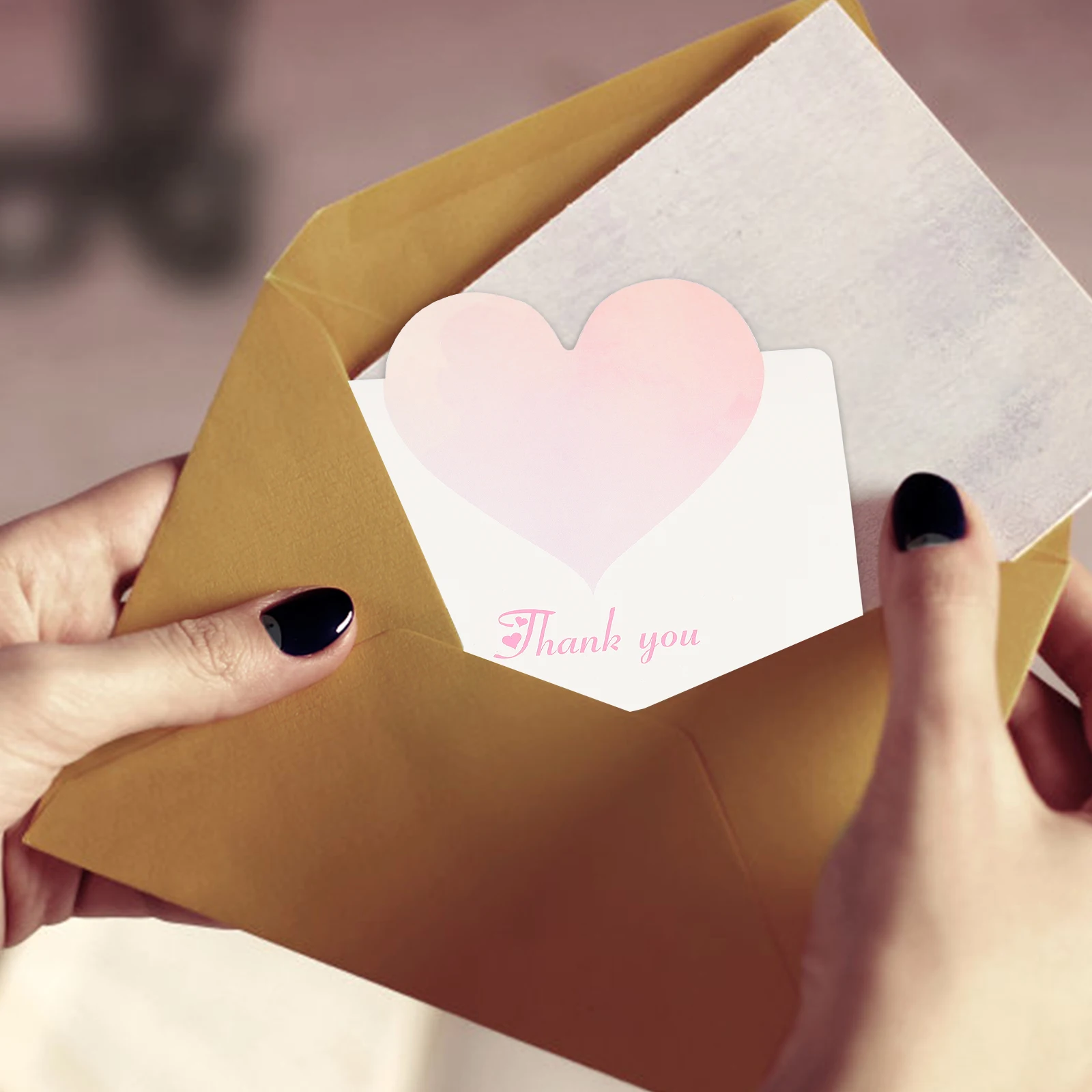 

100 Pcs Thank You Cards Fashion Greeting Cards Invitation Blessing Messages Write Wishes Families Friends