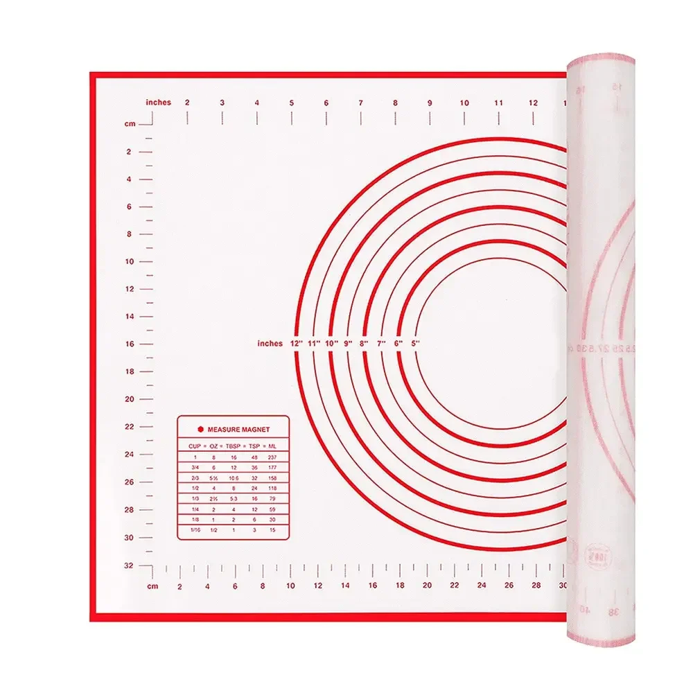 1PC Silicone Baking Mat, Non-slip Pastry Mat for Rolling Out Dough, Making Pie Crust and Fondant, with Measuring Function