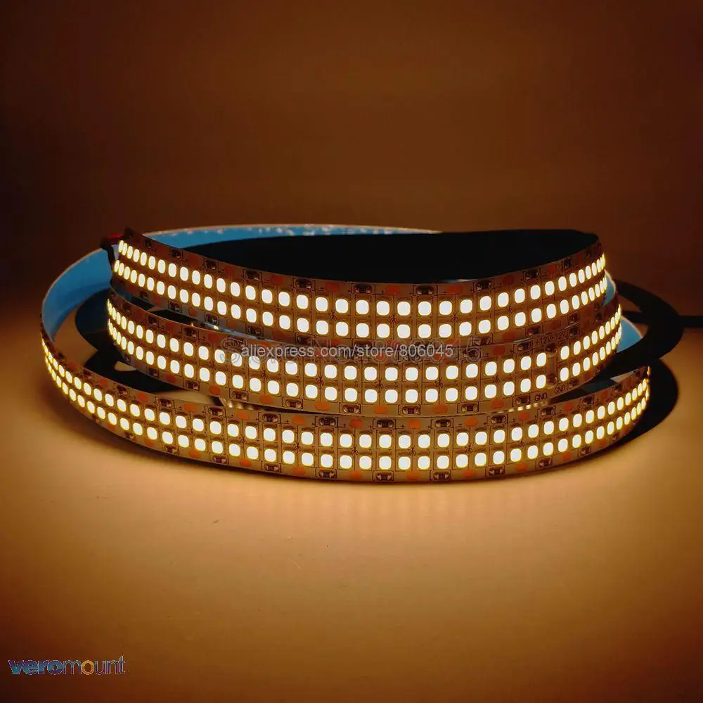 Imagem -06 - Dupla Linha Led Strip Lights Flexível Smd Tape Rope Cool And Warm White Não Impermeável 240leds 480leds 24v dc 2835 4000k 5m 12v 24v Ip20