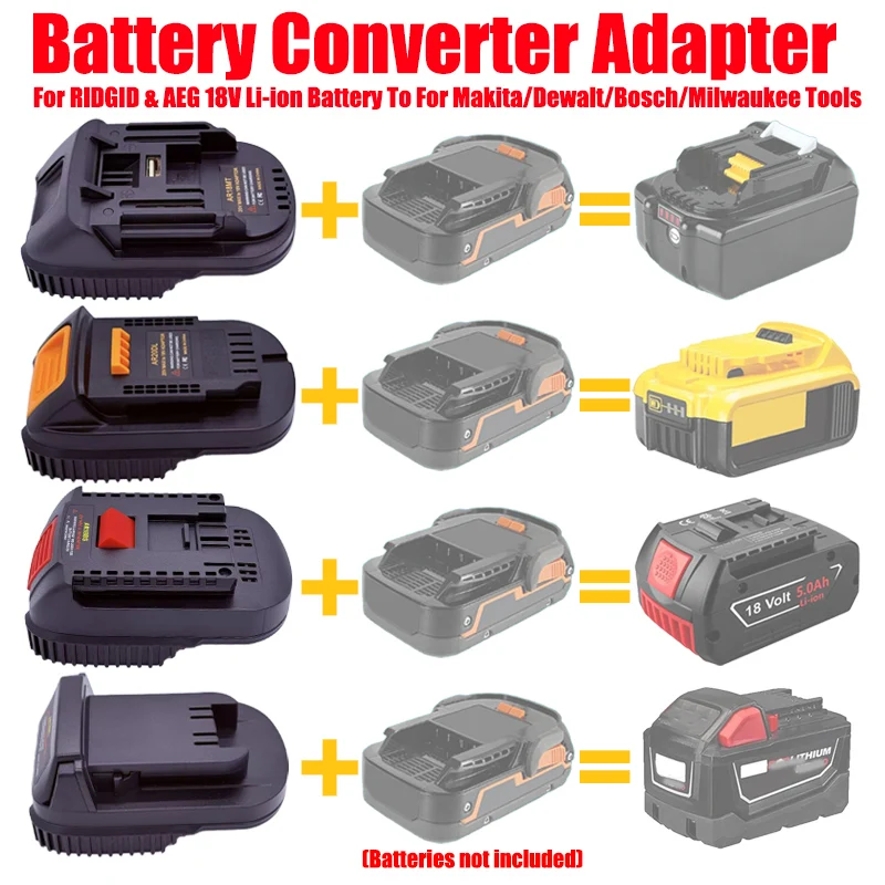 Battery Adapter for Converting Aeg/RidGid 18V Li-ion Batteries To Be Compatible with BAT618 BL18xxseries 18V/20V Power Tools view 2