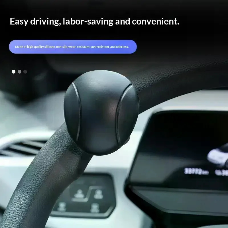 Easy-Grip Silicone Steering Wheel Knob 360° Smooth Rotation One-Hand Operation With Built-in Metal Bearing & Non-Slip Grip