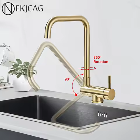 Kitchen Faucet 360&deg; Swivel Folding Tap Hot And Cold Water Mixer Single Lever Folding Faucets Deck Installation Kitchen Crane