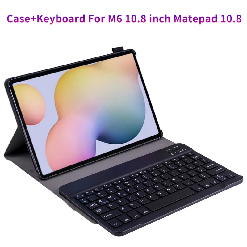 

Чехол для планшета + клавиатура для Huawei M6 10,8 дюйма/Matepad 10,8 2020 дюйма с Bluetooth клавиатурой чехол с откидной крышкой