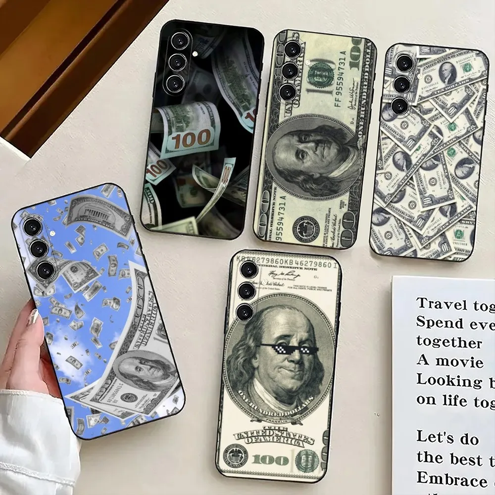 

Dollars Money Phone Case For Samsung S24,21,22,23,30,Ultra,S20,Plus,Fe,Lite,Note,10,9,5G Black Soft Cover