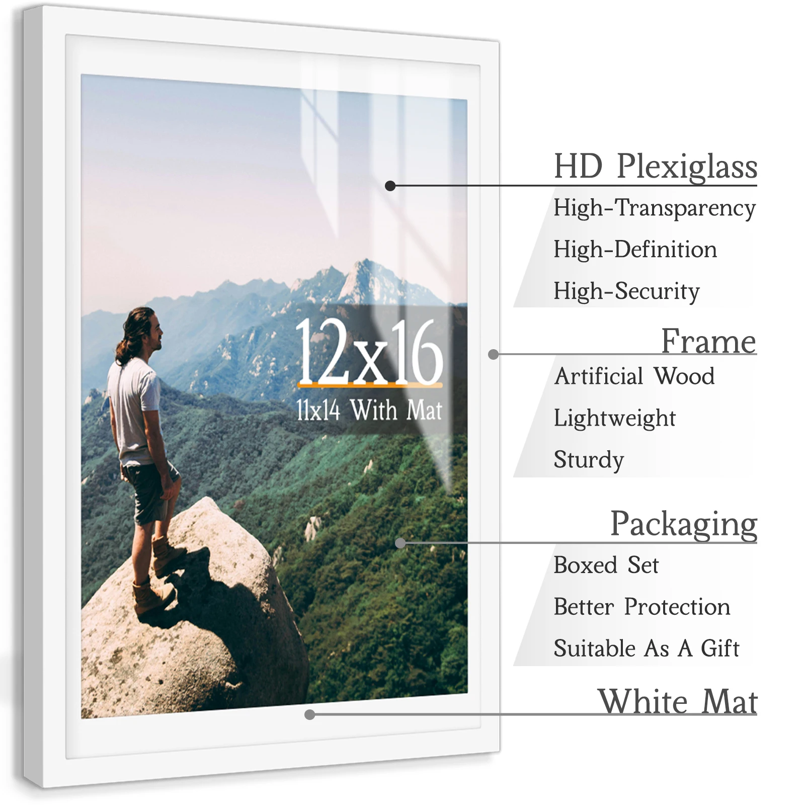 1/3pcs Matte White Wall Gallery Picture Frame, Available In Single Size 12x16/11x14/8x10/5x7/4x6 Inch, Wall Hanging Photo Frame