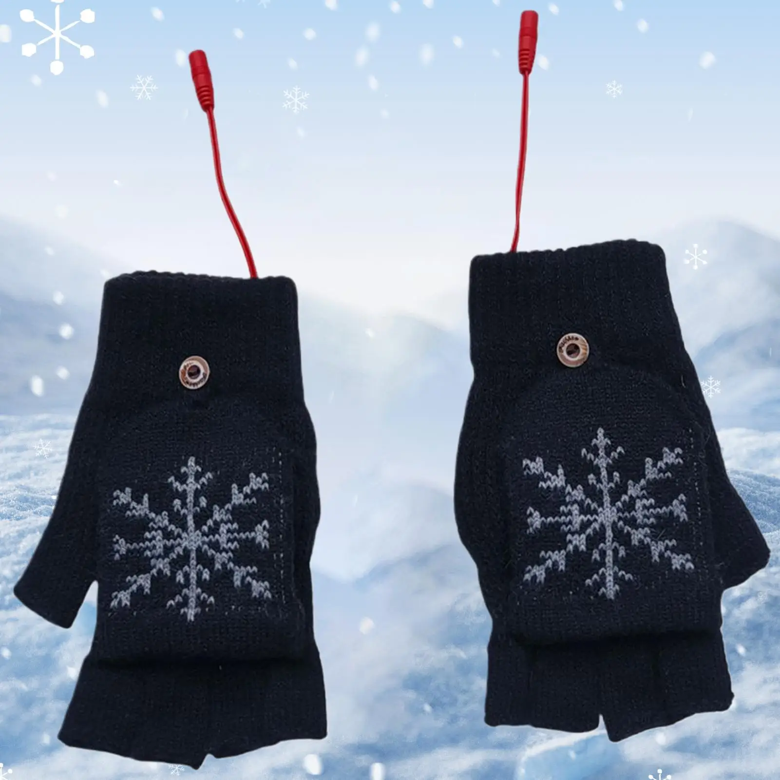 

USB перчатки с электрическим подогревом, регулируемая температура, гетры без пальцев, сенсорный экран, электрические термоперчатки для пеших прогулок на открытом воздухе