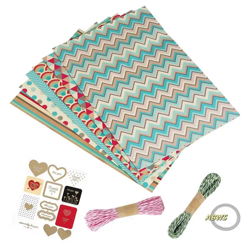 Wrapping Paper Sheets,For Christmas Birthday Party Wrapping Paper Set 6 Pcs Gift Wrap Papers,Present Gift Wrapping Paper